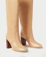 femmes Loeffler Randall kaki botte haute dorée chaussures 8HL8288 - Image 3