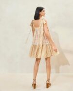 femmes Loeffler Randall marron fleuri/rayure marron robe janie à ourlet volanté vêtements 8HL8189 - Image 3
