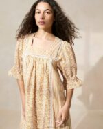 femmes Loeffler Randall marron fleuri/rayure marron robe longue phillipa vêtements 8HL8184 - Image 2