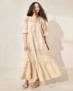 femmes Loeffler Randall marron fleuri/rayure marron robe longue phillipa vêtements 8HL8184