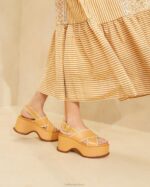 femmes Loeffler Randall miel/naturel sandale plateforme mae chaussures 8HL8128 - Image 5