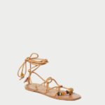 femmes Loeffler Randall Miel sandale à lacets avec nœud Colleen chaussures 8HL8135