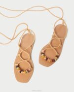 femmes Loeffler Randall Miel sandale à lacets avec nœud Colleen chaussures 8HL8135 - Image 3