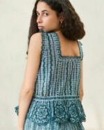 femmes Loeffler Randall mini vichy vert blouse festonnée arden vêtements 8HL8204 - Image 2