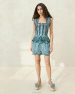 femmes Loeffler Randall mini vichy vert blouse festonnée arden vêtements 8HL8204 - Image 3