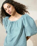 femmes Loeffler Randall mini vichy vert chemisier de tente eliza vêtements 8HL8207 - Image 2