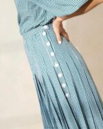 femmes Loeffler Randall mini vichy vert jupe plissée emlyn vêtements 8HL8223 - Image 2