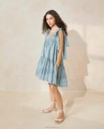 femmes Loeffler Randall mini vichy vert robe janie à ourlet volanté vêtements 8HL8191