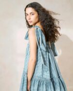 femmes Loeffler Randall mini vichy vert robe janie à ourlet volanté vêtements 8HL8191 - Image 3