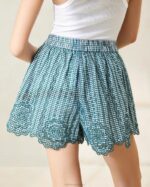 femmes Loeffler Randall mini vichy vert short festonné dorian vêtements 8HL8226 - Image 2