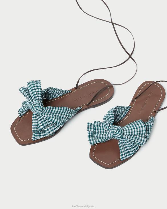 femmes Loeffler Randall mini vichy vert toboggan à nœud pivoine chaussures 8HL8136 - Image 3