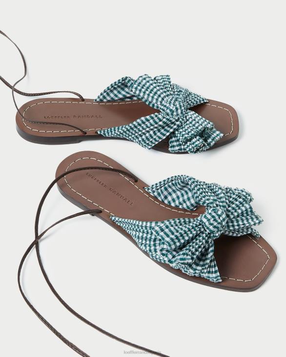 femmes Loeffler Randall mini vichy vert toboggan à nœud pivoine chaussures 8HL8136 - Image 4