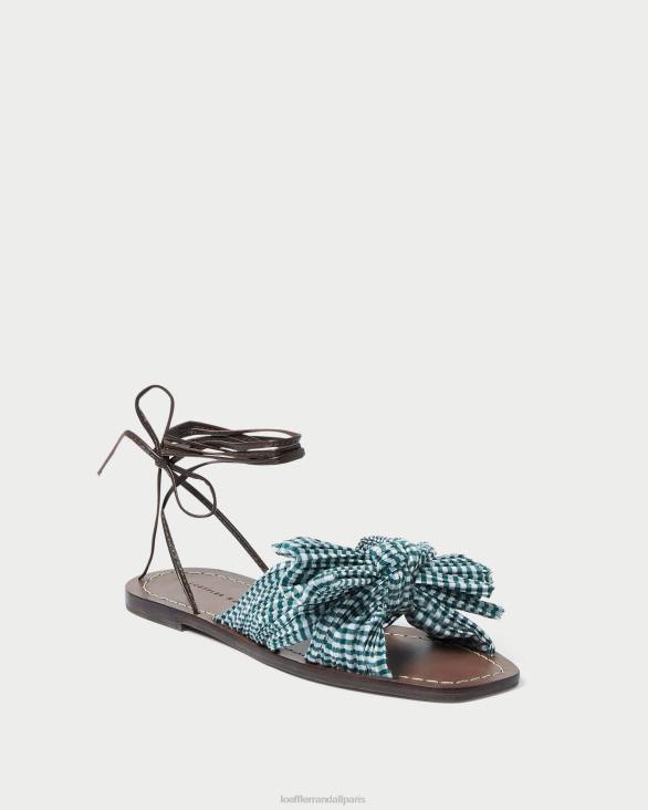 femmes Loeffler Randall mini vichy vert toboggan à nœud pivoine chaussures 8HL8136 - Image 1