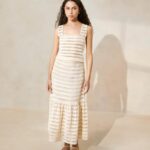 femmes Loeffler Randall naturel jupe en crochet à ourlet volanté Scarlett vêtements 8HL8232