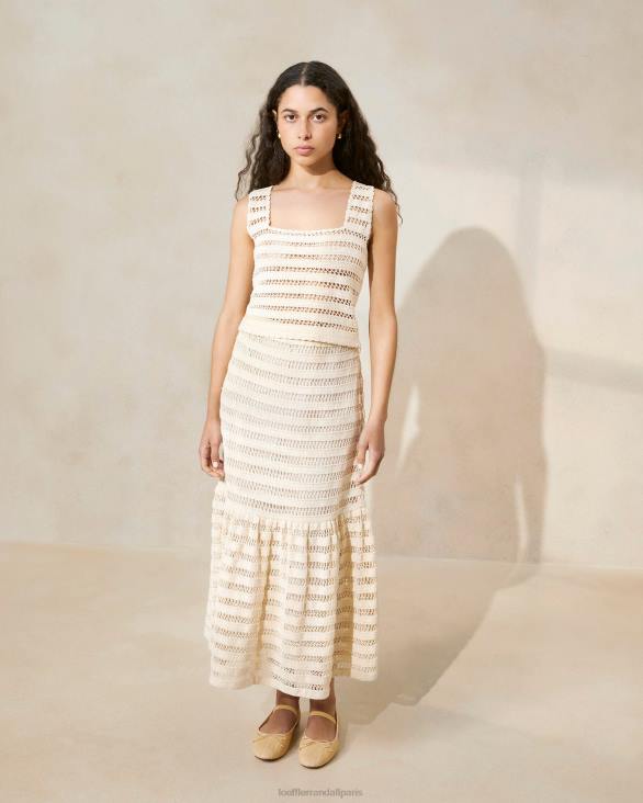 femmes Loeffler Randall naturel jupe en crochet à ourlet volanté Scarlett vêtements 8HL8232 - Image 1