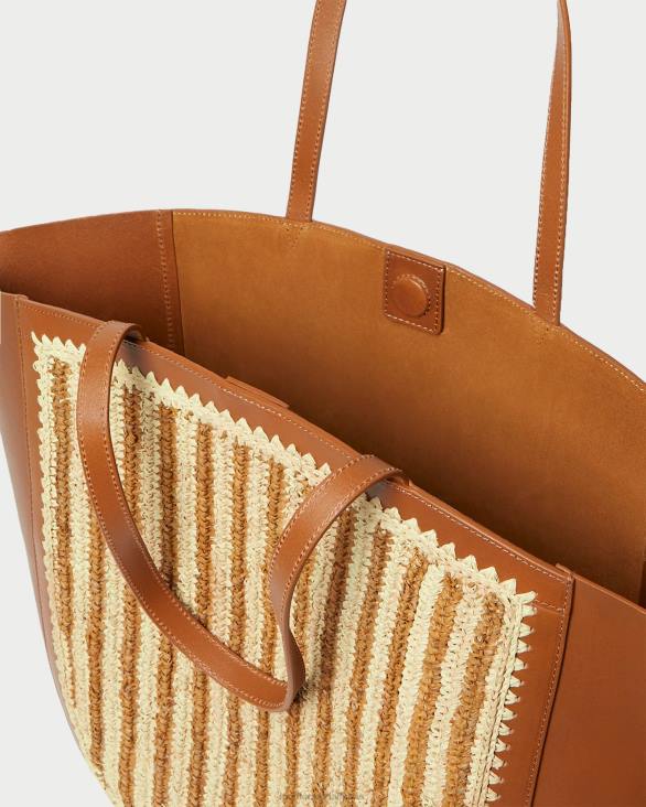 femmes Loeffler Randall naturel/marron/cognac cabas ailé Katia Sacs 8HL8321 - Image 3