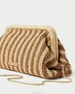 femmes Loeffler Randall naturel/marron embrayage à cadre trudie Sacs 8HL8392 - Image 2