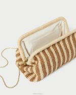 femmes Loeffler Randall naturel/marron embrayage à cadre trudie Sacs 8HL8392 - Image 3