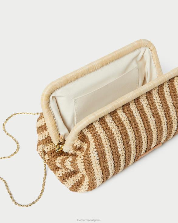 femmes Loeffler Randall naturel/marron embrayage à cadre trudie Sacs 8HL8392 - Image 3