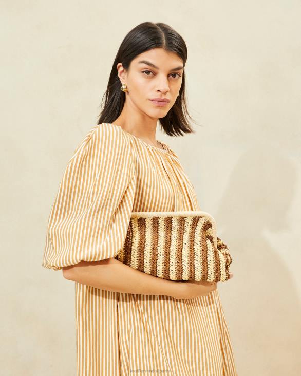 femmes Loeffler Randall naturel/marron embrayage à cadre trudie Sacs 8HL8392 - Image 5