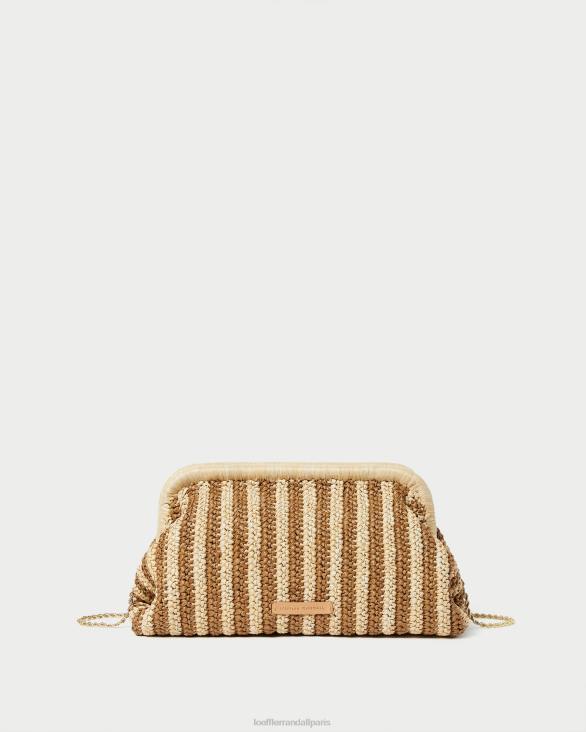 femmes Loeffler Randall naturel/marron embrayage à cadre trudie Sacs 8HL8392 - Image 1