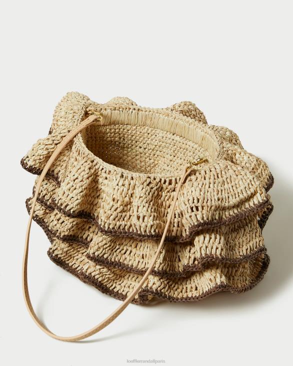 femmes Loeffler Randall naturel/marron pochette à volants odette Sacs 8HL8374 - Image 4