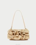 femmes Loeffler Randall naturel pochette à volants odette Sacs 8HL8375