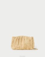 femmes Loeffler Randall naturel pochette plissée plate brit Sacs 8HL8368