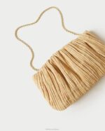 femmes Loeffler Randall naturel pochette plissée plate brit Sacs 8HL8368 - Image 3