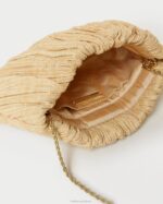 femmes Loeffler Randall naturel pochette plissée plate brit Sacs 8HL8368 - Image 4
