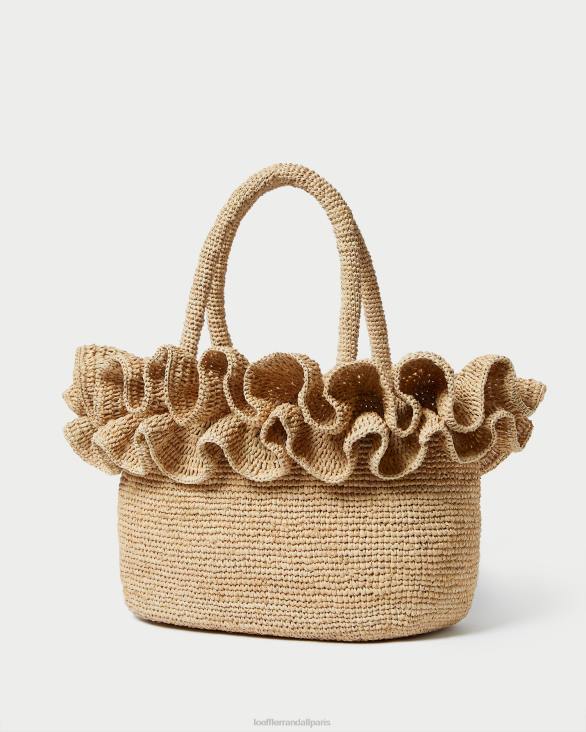 femmes Loeffler Randall naturel sac fourre-tout à volants en raphia lori Sacs 8HL8322 - Image 2