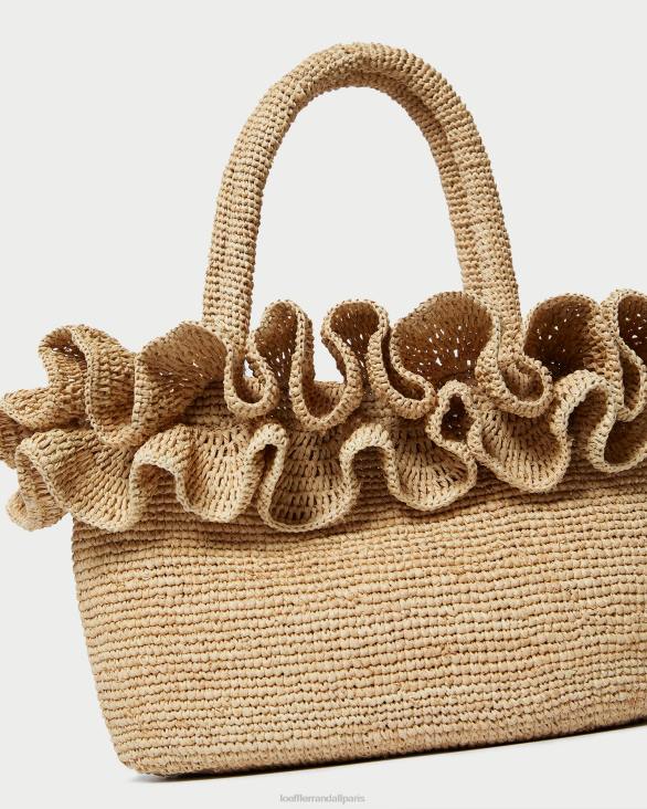 femmes Loeffler Randall naturel sac fourre-tout à volants en raphia lori Sacs 8HL8322 - Image 4