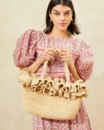 femmes Loeffler Randall naturel sac fourre-tout à volants en raphia lori Sacs 8HL8322 - Image 5