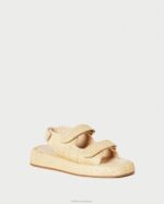 femmes Loeffler Randall naturel sandale plateforme en raphia blaise chaussures 8HL8101
