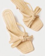 femmes Loeffler Randall naturel talon à nœud margi chaussures 8HL835 - Image 3