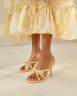 femmes Loeffler Randall naturel talon à nœud margi chaussures 8HL835 - Image 5