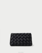 femmes Loeffler Randall noir aviva pochette bouffante tissée Sacs 8HL8355