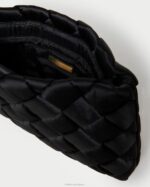 femmes Loeffler Randall noir aviva pochette bouffante tissée Sacs 8HL8355 - Image 4