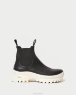 femmes Loeffler Randall noir blanc botte météo tara crème chaussures 8HL8280 - Image 2