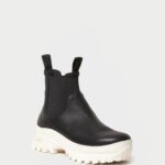 femmes Loeffler Randall noir blanc botte météo tara crème chaussures 8HL8280