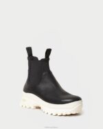 femmes Loeffler Randall noir blanc botte météo tara crème chaussures 8HL8280
