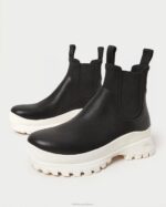 femmes Loeffler Randall noir blanc botte météo tara crème chaussures 8HL8280 - Image 3
