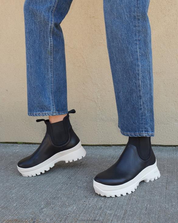 femmes Loeffler Randall noir blanc botte météo tara crème chaussures 8HL8280 - Image 5