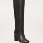 femmes Loeffler Randall noir botte haute dorée chaussures 8HL8269