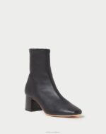 femmes Loeffler Randall noir bottine stretch à talon mi-haut alec chaussures 8HL8284