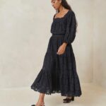 femmes Loeffler Randall noir jupe à volants en dentelle Luna vêtements 8HL8243