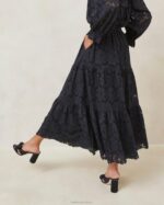femmes Loeffler Randall noir jupe à volants en dentelle Luna vêtements 8HL8243 - Image 3
