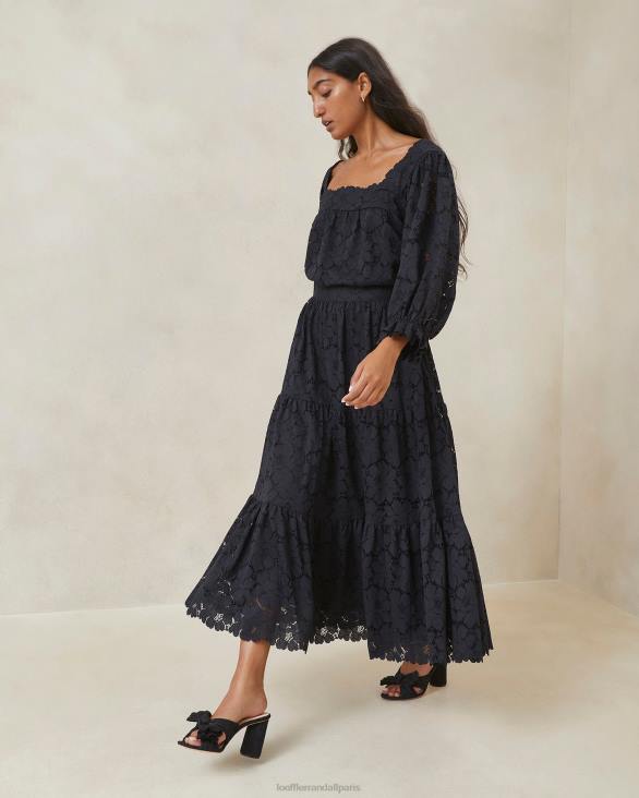 femmes Loeffler Randall noir jupe à volants en dentelle Luna vêtements 8HL8243 - Image 1