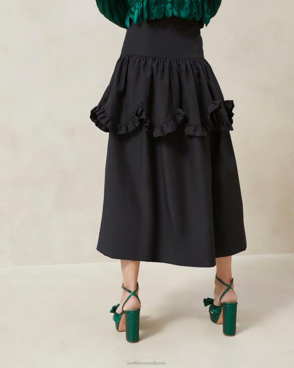 femmes Loeffler Randall noir jupe milo à volants festonnés vêtements 8HL8242 - Image 2