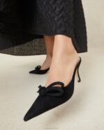 femmes Loeffler Randall noir mule chaton à nœud amyra chaussures 8HL857 - Image 5